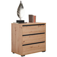 KOMÓD 80/79/48 cm  - tölgyfa színű/antracit, Design, műanyag/faalapú anyag (80/79/48cm) - Carryhome