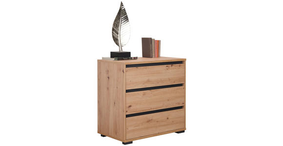 KOMMODE , 80/79/48 cm, 3 Schublade(n)  - Eichefarben/Anthrazit, Design, Holzwerkstoff/Kunststoff (80/79/48cm) - Carryhome