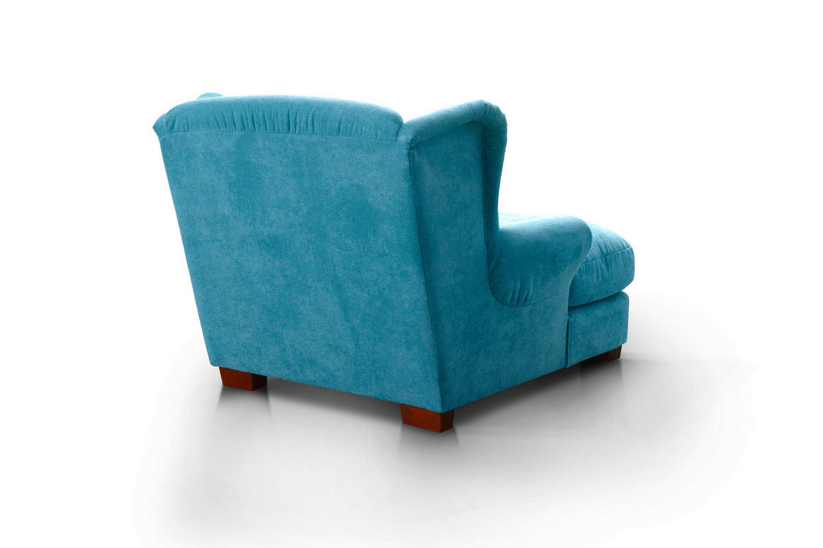 XXL-SESSEL Flachgewebe Hellblau    - Hellblau, ROMANTIK / LANDHAUS, Holz/Textil (120/101/142cm) - Cantus
