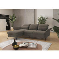 ECKSOFA in Flachgewebe Schlammfarben  198/264 cm  - Schlammfarben/Schwarz, KONVENTIONELL, Textil/Metall (198/264cm) - Sit & More
