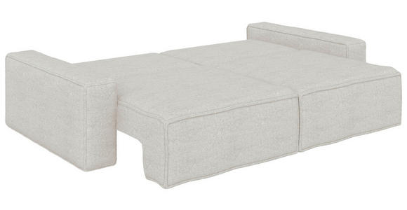 SCHLAFSOFA in Bouclé Creme - Creme/Schwarz, Design, Kunststoff/Textil (250/83/115cm) - Ambia Home