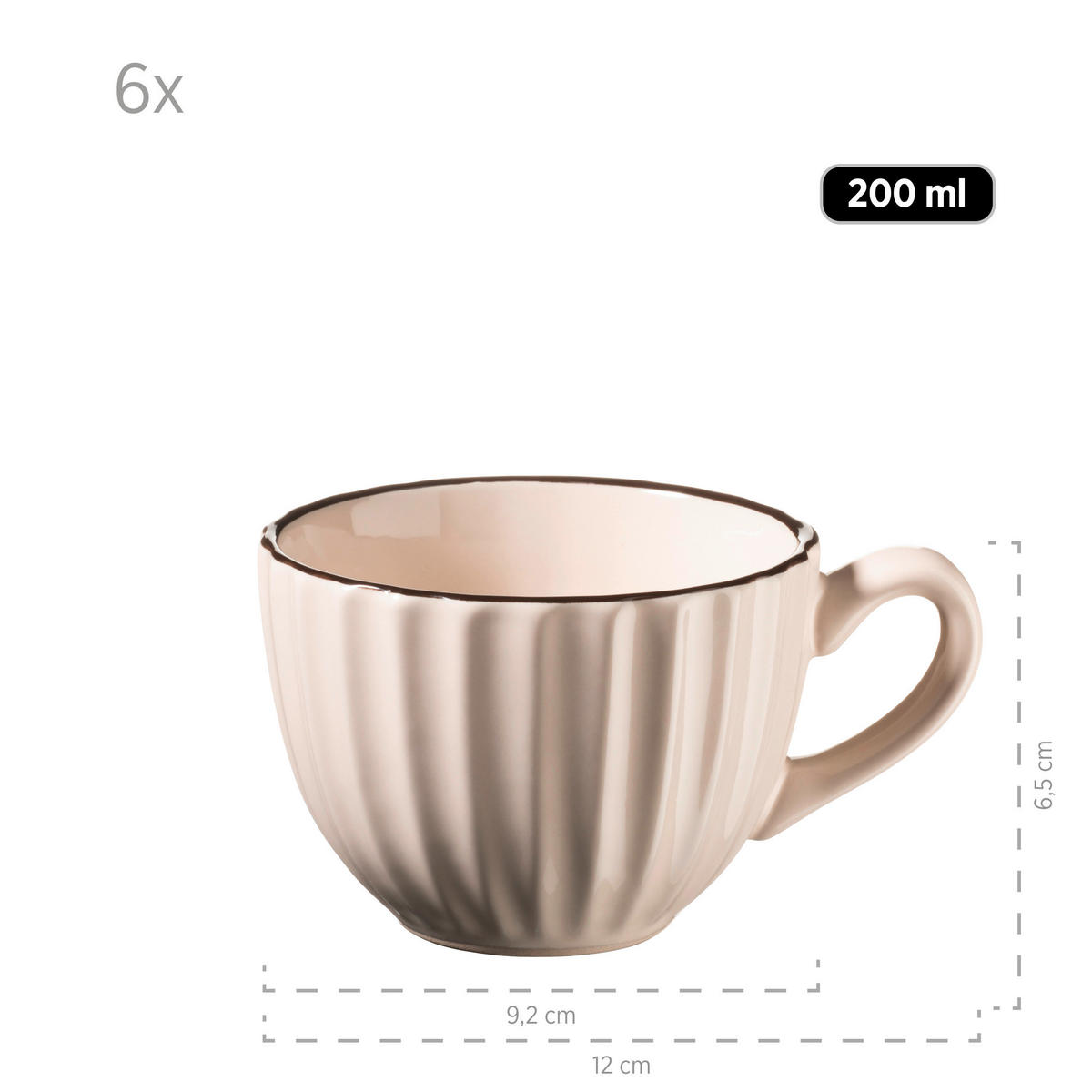 KAFFEESERVICE Hellbraun 18-teilig  - Hellbraun, Basics, Keramik - Mäser