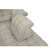 ECKSOFA in Webstoff Ecru  216/297 cm  - Ecru/Schwarz, Design, Holz/Textil (216/297cm) - Xora