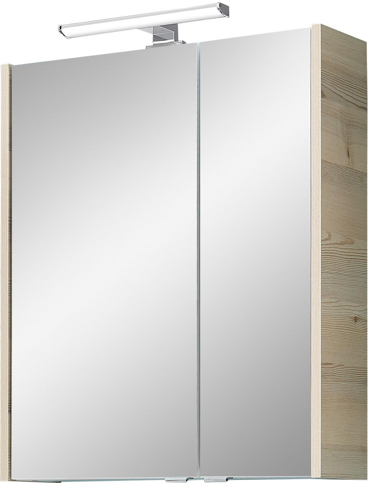 SPIEGELSCHRANK 60/70/20,5 cm  - Chromfarben/Pinienfarben, KONVENTIONELL, Glas/Holzwerkstoff (60/70/20,5cm) - Xora