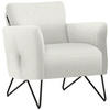SESSEL in Chenille, Mikrofaser Weiss  - Weiss/Schwarz, Design, Textil/Metall (68/78/76cm) - Johann Jakob