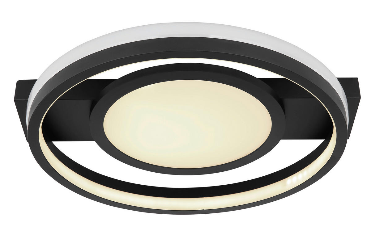 DECKENLEUCHTE 40 W    43/40/6,8 cm  - Weiss/Opal, Trend, Kunststoff/Metall (43/40/6,8cm) - Globo