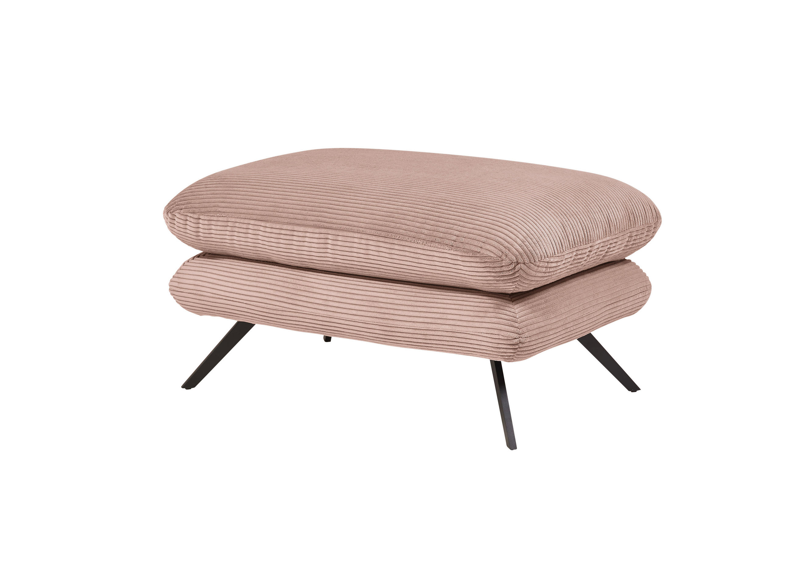 HOCKER Textil Lila  - Lila/Schwarz, Modern, Textil/Metall (90/45/60cm) - Pure Home Lifestyle