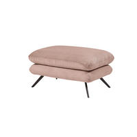 HOCKER in Textil Lila  - Lila/Schwarz, MODERN, Textil/Metall (90/45/60cm) - Pure Home Lifestyle