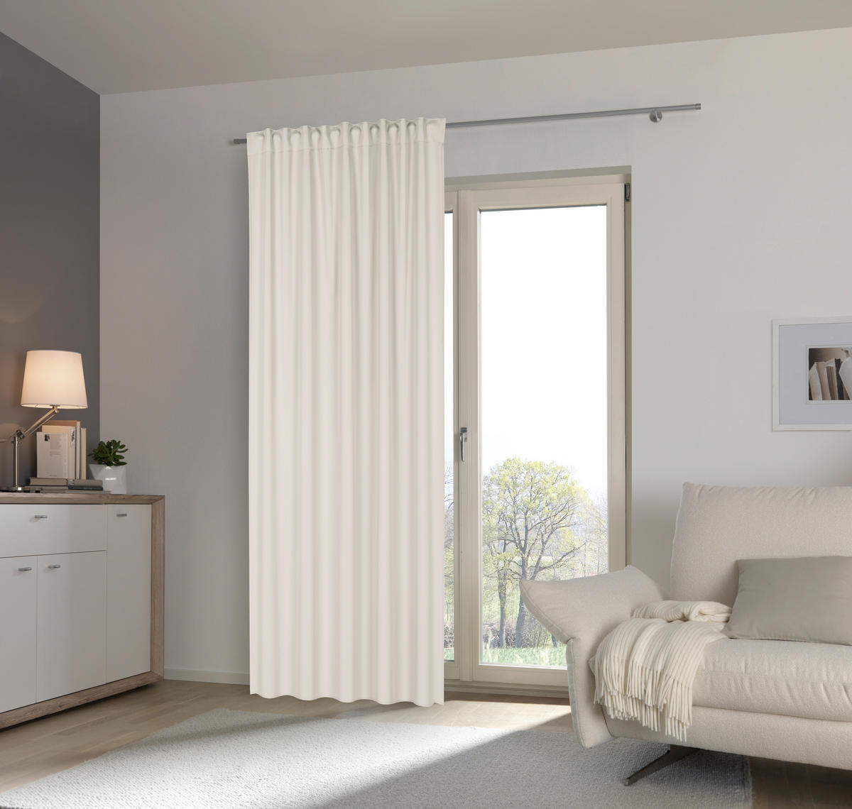 HOTOVÝ ZÁVĚS, zatemnění, 135/245 cm - bílá, Basics, textil (135/245cm) - Esposa