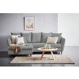 ECKSOFA in Chenille Hellgrau  - Eichefarben/Hellgrau, KONVENTIONELL, Holz/Textil (284/162cm) - Carryhome