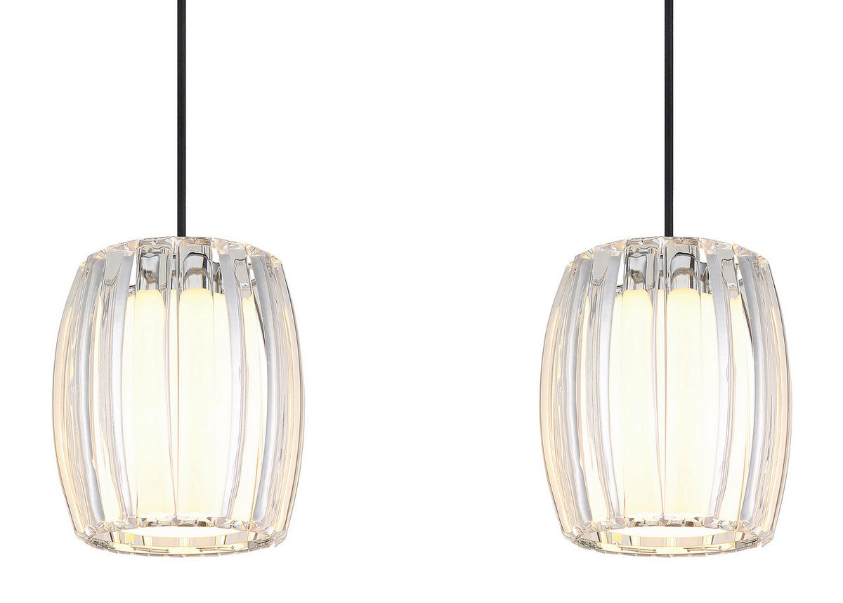 ZÁVĚSNÉ SVÍTIDLO, 86/18/120 cm  - černá/čiré, Design, kov/textil (86/18/120cm) - Globo