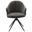 ARMLEHNSTUHL  in beflockt  - Anthrazit/Schwarz, Design, Textil/Metall (57/84/44,5cm) - Belluti