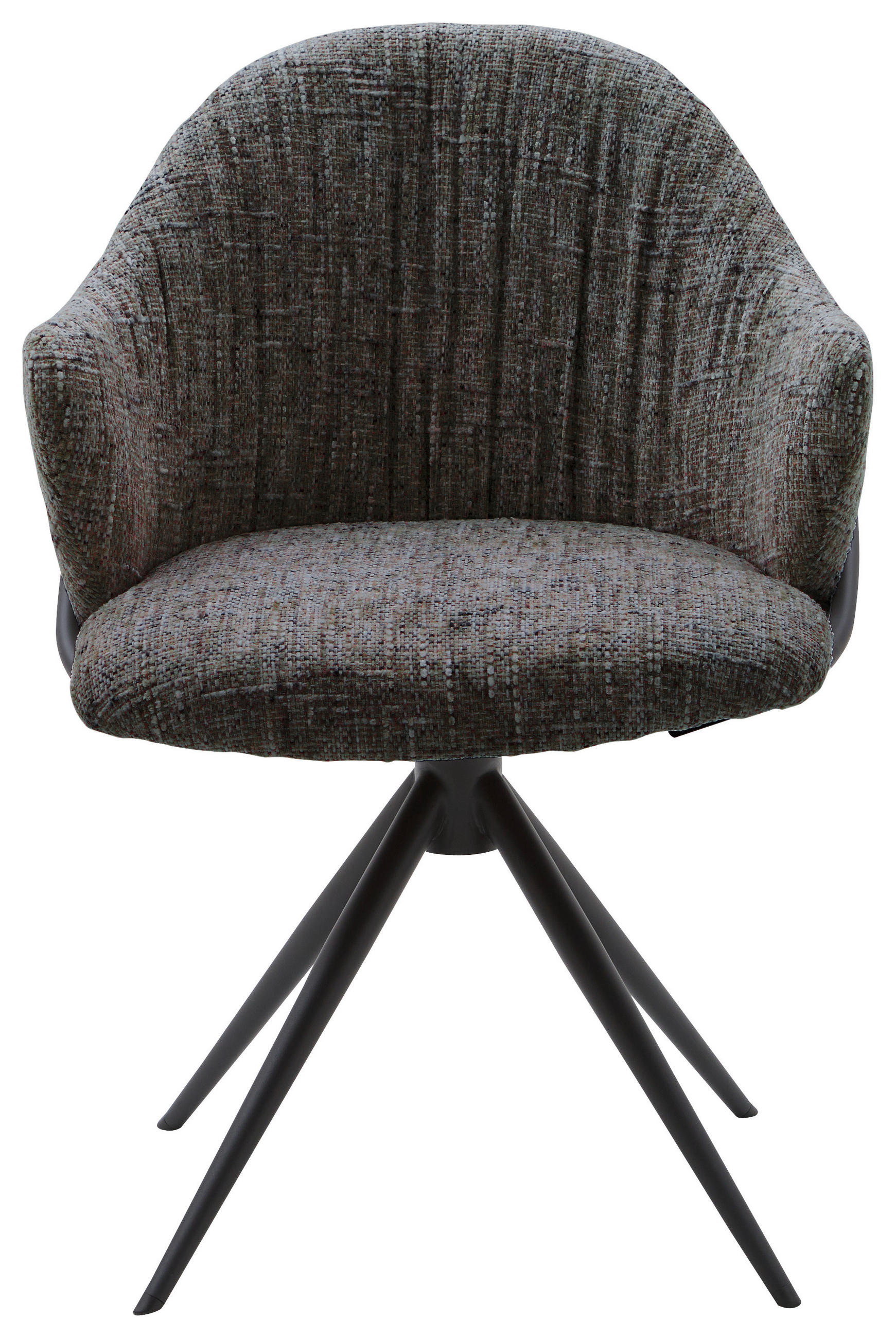 ARMLEHNSTUHL  in beflockt  - Anthrazit/Schwarz, Design, Textil/Metall (57/84/44,5cm) - Emilio Belluti
