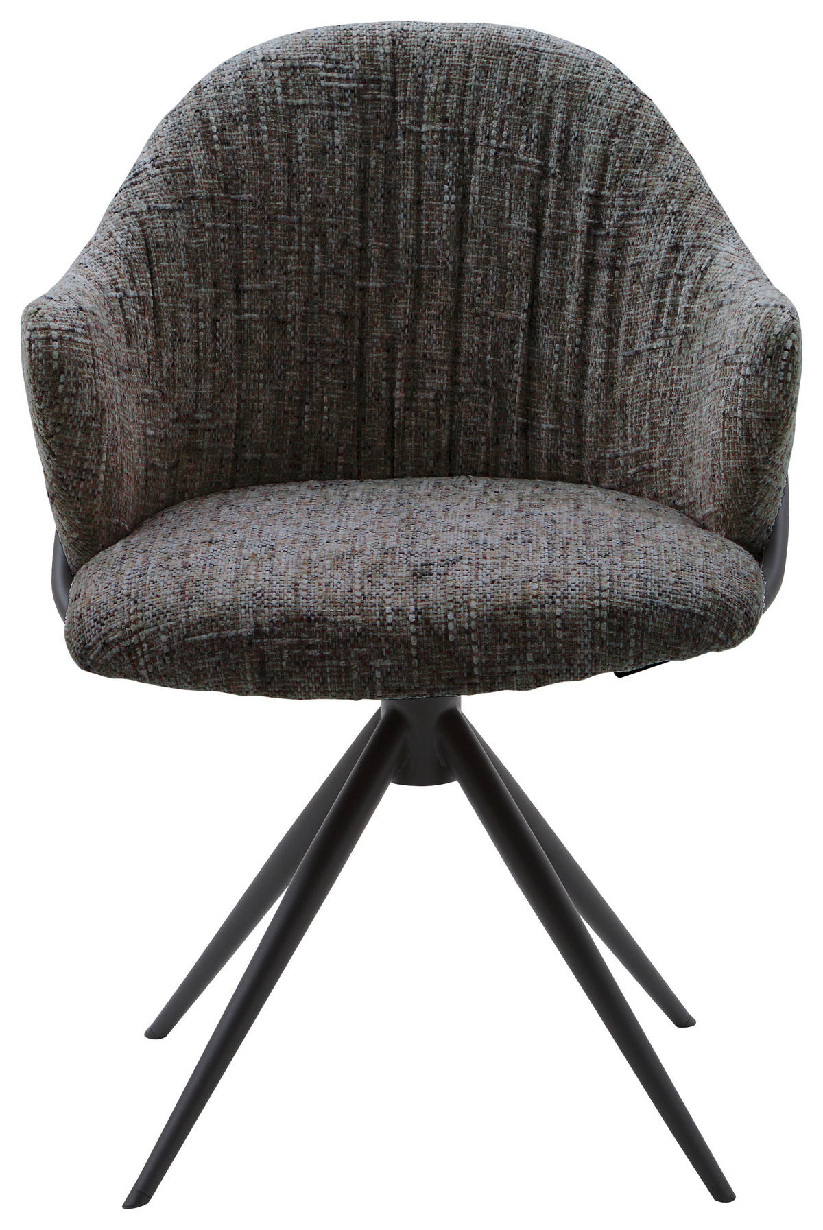 ARMLEHNSTUHL  in beflockt  - Anthrazit/Schwarz, Design, Textil/Metall (57/84/44,5cm) - Emilio Belluti
