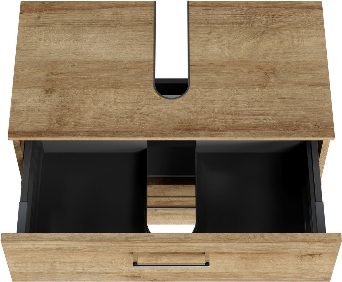 WASCHBECKENUNTERSCHRANK 75/49,8/38,3 cm  - Chromfarben/Hellbraun, KONVENTIONELL, Holzwerkstoff/Metall (75/49,8/38,3cm) - Sadena