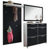 GARDEROBE 3-teilig  in 210/195/31 cm  - Weiss/Anthrazit, Design, Glas/Holzwerkstoff (210/195/31cm)