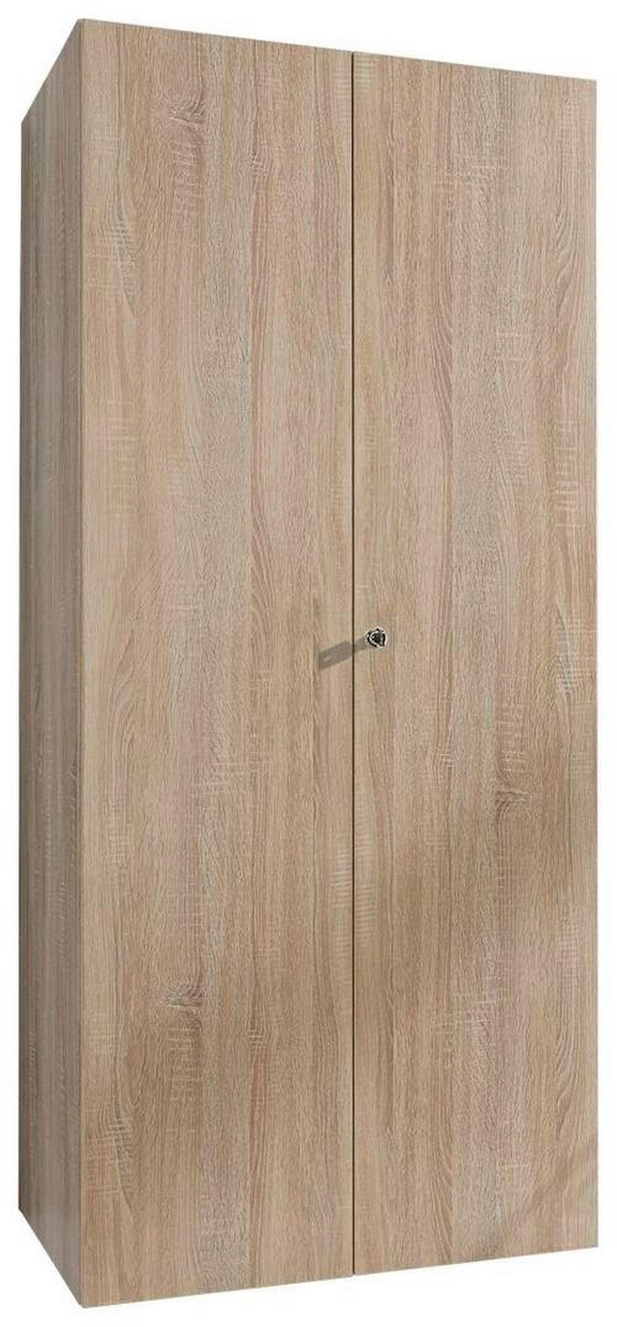MULTISKÅP 80/185/54 cm 2-dörrar - aluminiumfärg/ekfärgad, Klassisk, trämaterial/plast (80/185/54cm) - Xora