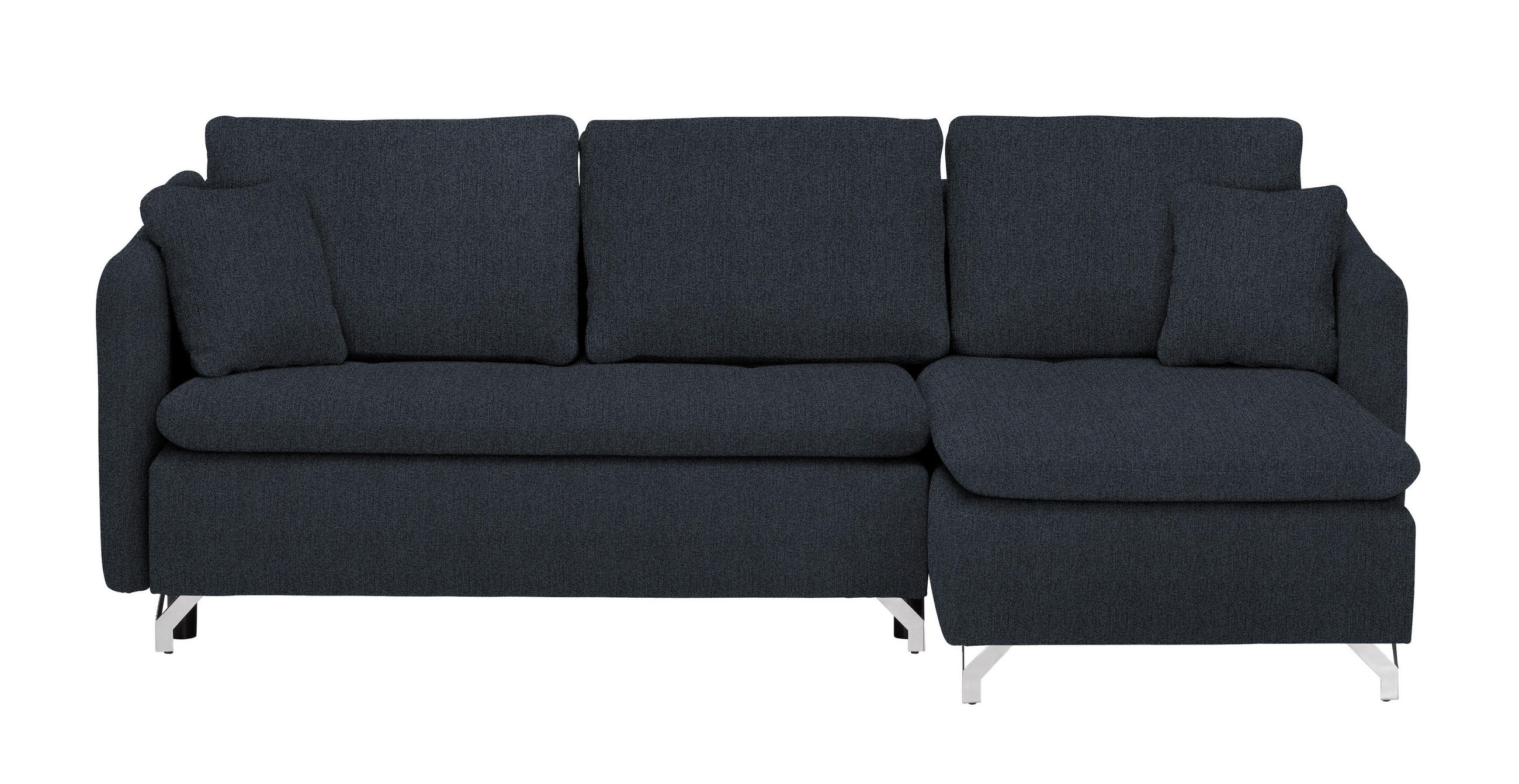 ECKSOFA Schwarz Struktur  - Silberfarben/Schwarz, Design, Textil/Metall (223/146cm) - Ti'me