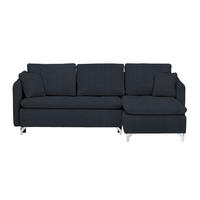 ECKSOFA Schwarz Struktur  - Silberfarben/Schwarz, Design, Textil/Metall (223/146cm) - Ti'me