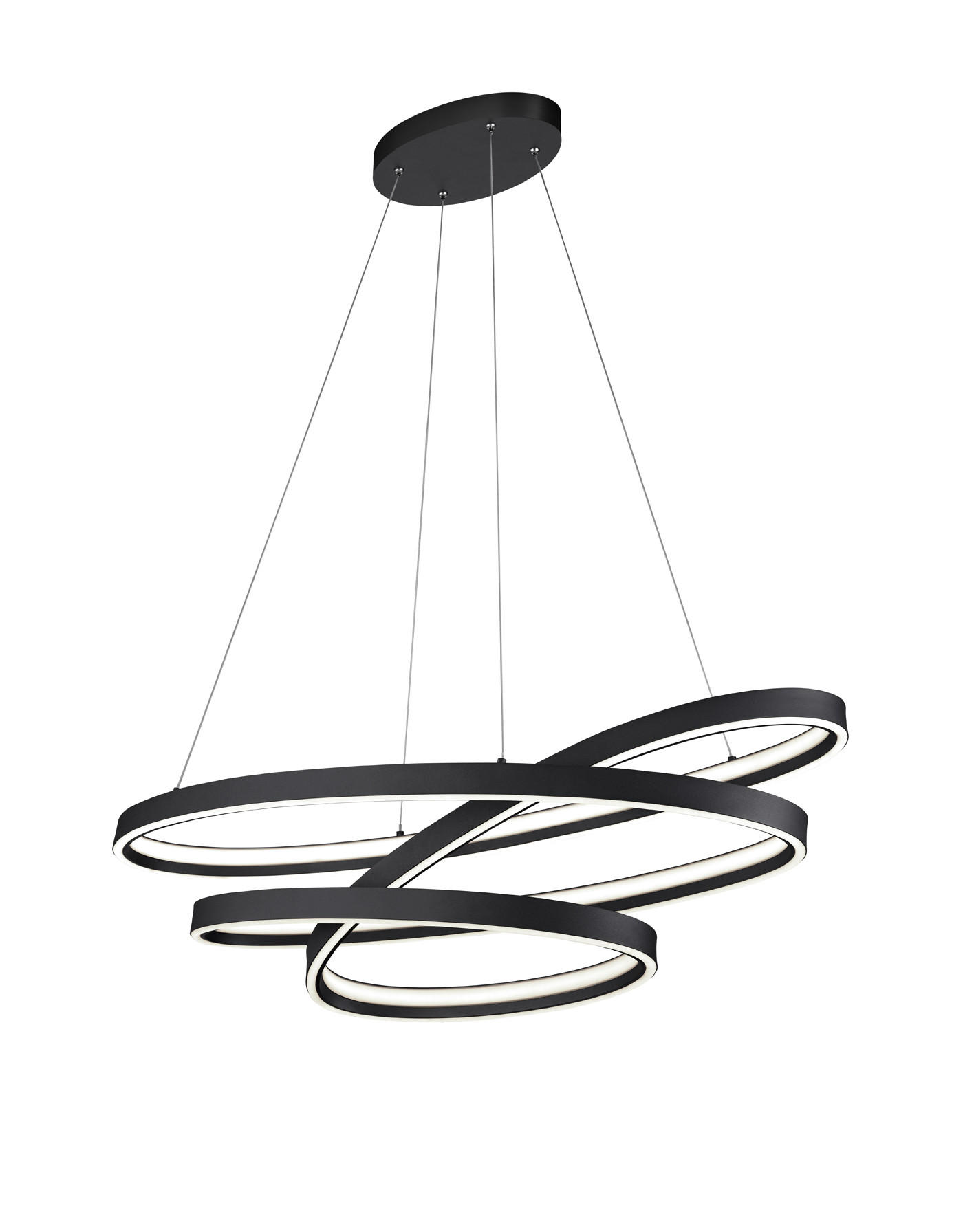 LED LUSTER    115/50/150 cm    - bela/crna, Lajfstajl, metal/plastika (115/50/150cm) - Cinque