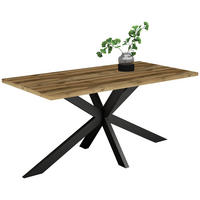 ESSTISCH rechteckig Schwarz, Plankeneiche  - Plankeneiche/Schwarz, MODERN, Holzwerkstoff/Metall (160/90/78cm) - Livetastic