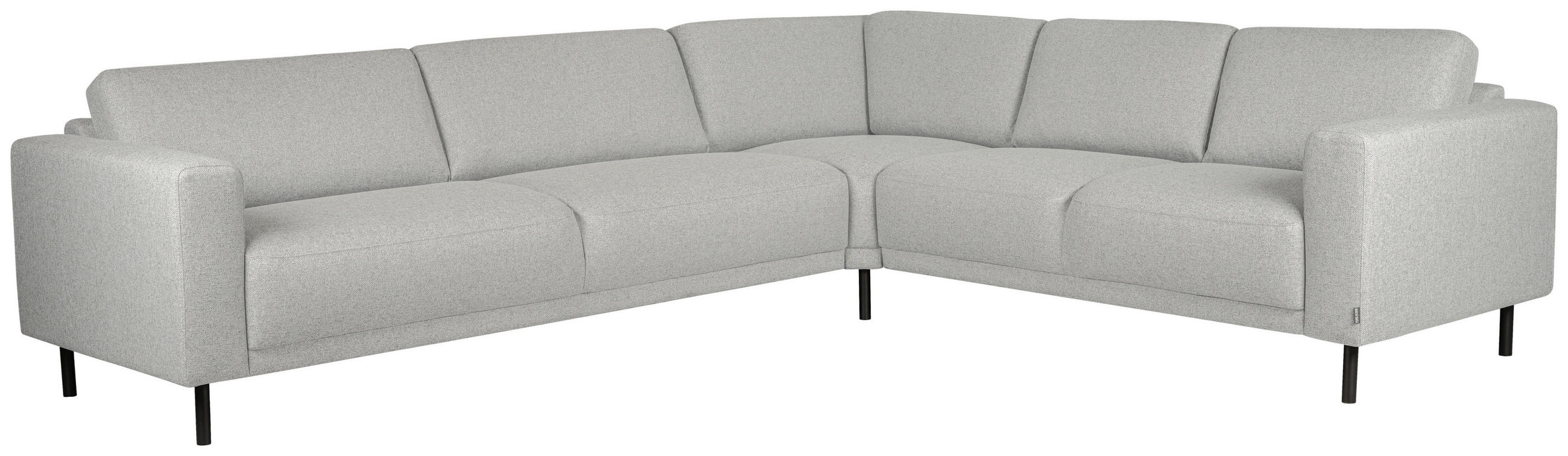 HÖRNSOFFA i flatväv ljusgrå  - ljusgrå/svart, Design, metall/trä (288/78/243cm) - Pure Home Comfort