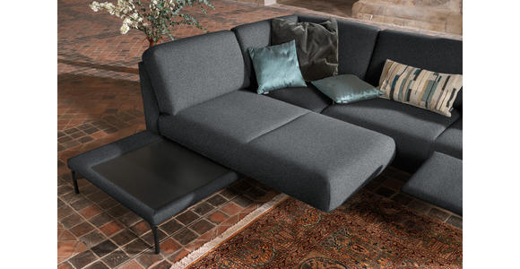 ECKSOFA in Flachgewebe, Struktur Grau  - Anthrazit/Grau, Design, Textil/Metall (230/254cm) - Ambiente