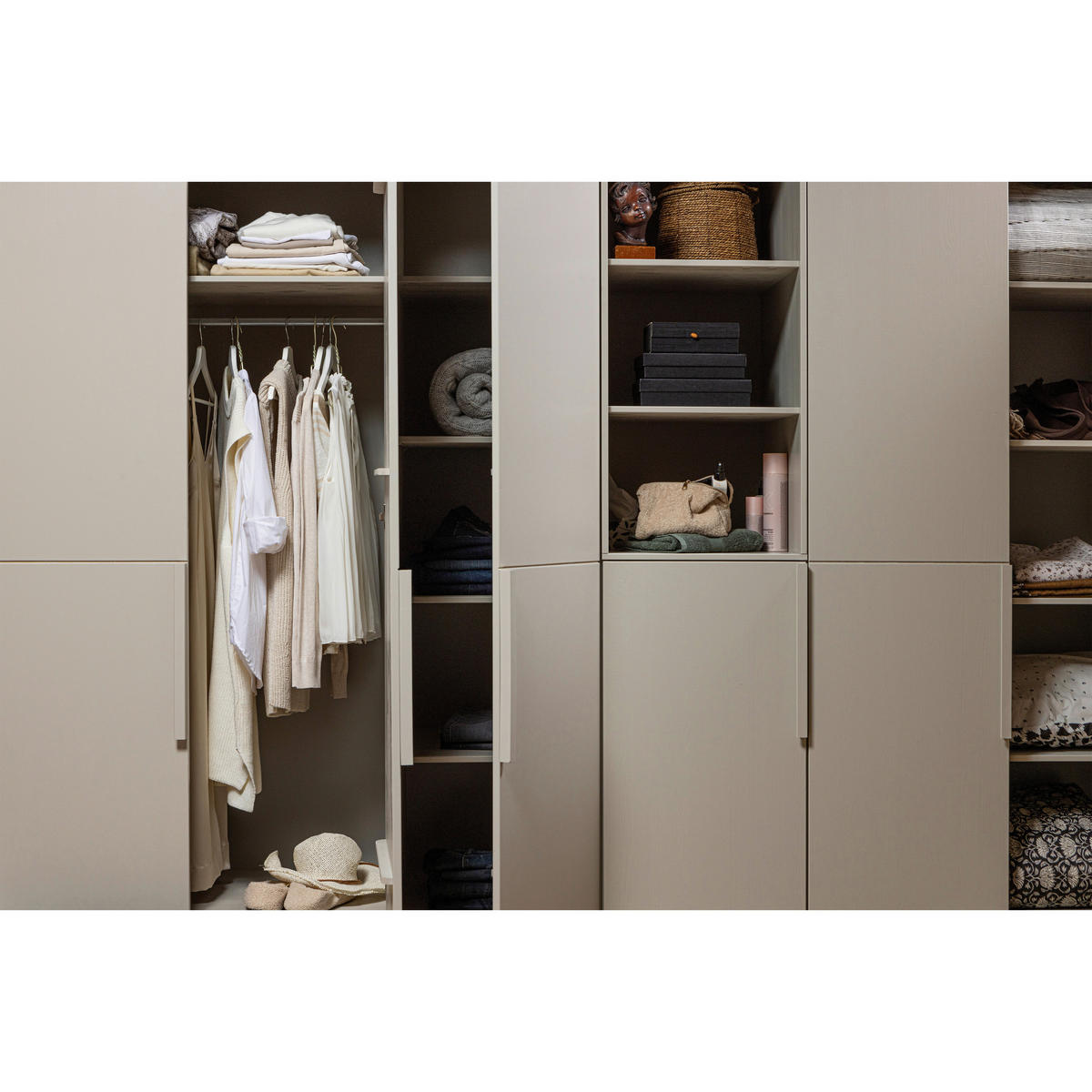 GARDEROBENSCHRANK Pure  in 142/215/60 cm  - Hellgrau, Design, Holz (142/215/60cm) - Livetastic