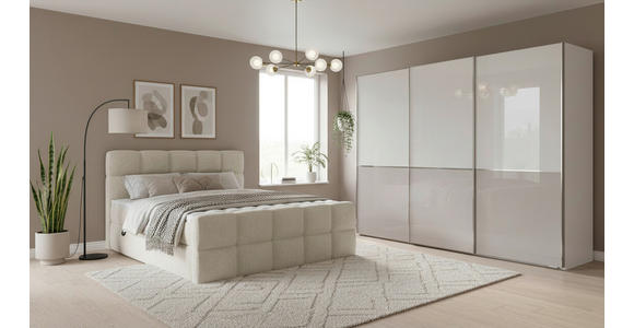 BOXBETT 140/200 cm  in Beige  - Beige/Schwarz, Design, Holzwerkstoff/Kunststoff (140/200cm) - Xora