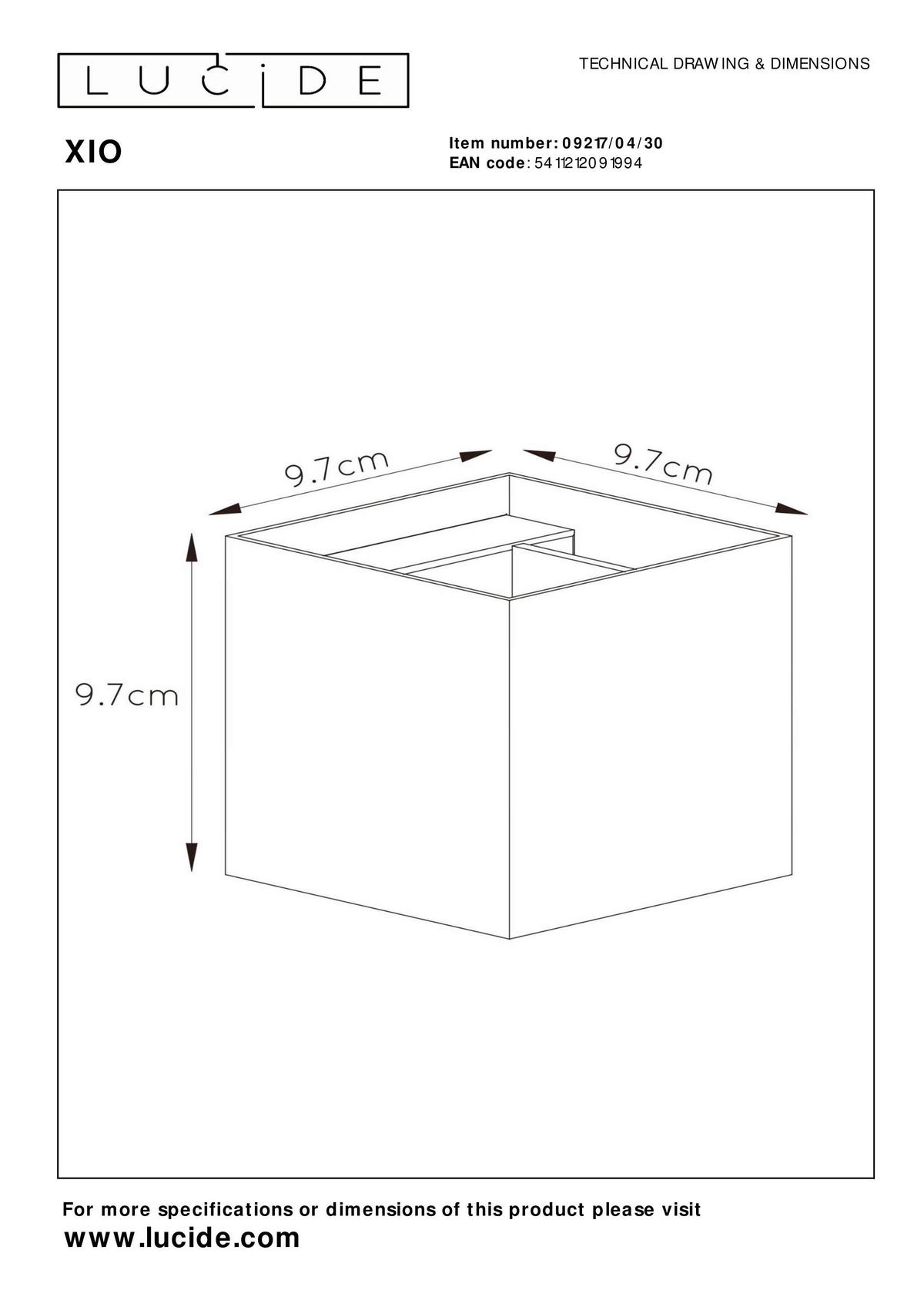 LED-WANDLEUCHTE - Messingfarben/Schwarz, Design, Metall (9.7/9.7/9.7cm) - Lucide