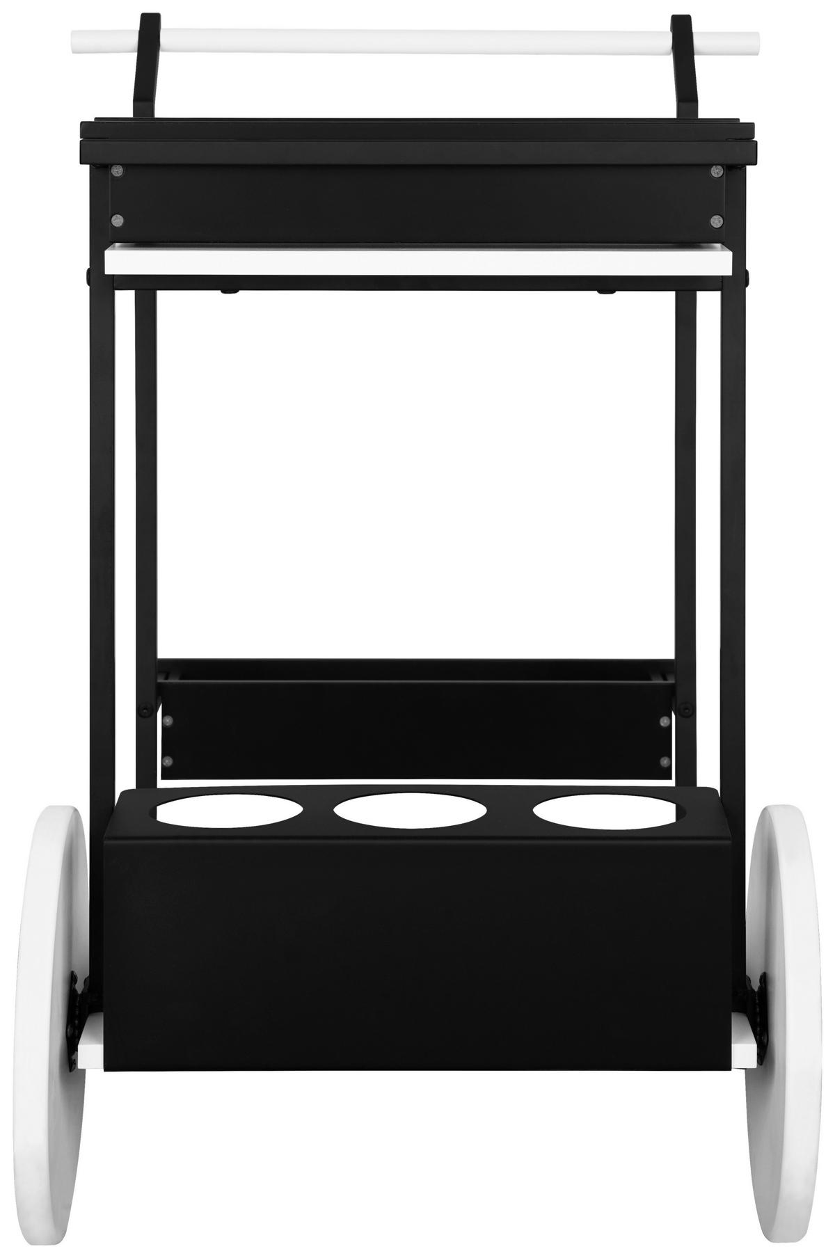 SERVIERWAGEN in Schwarz, Weiß  - Schwarz/Weiß, Basics, Holzwerkstoff/Metall (74/81/53,5cm) - MID.YOU