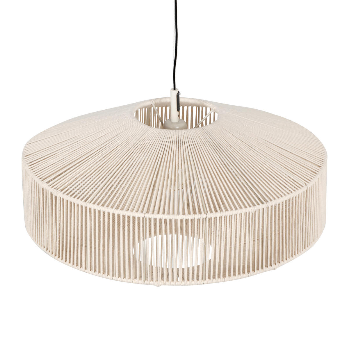 HÄNGELEUCHTE 61/150 cm   - Beige/Weiß, Basics, Textil/Metall (61/150cm) - Trio Leuchten