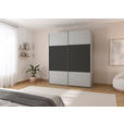 SCHWEBETÜRENSCHRANK 181/223/68 cm 2-türig Graphitfarben, Grau  - Alufarben/Graphitfarben, KONVENTIONELL, Holzwerkstoff/Metall (181/223/68cm) - Novel