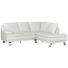 Ecksofa Echtleder Rücken echt - Champagner/Alufarben, KONVENTIONELL, Leder/Metall (246/220cm) - Celina Home