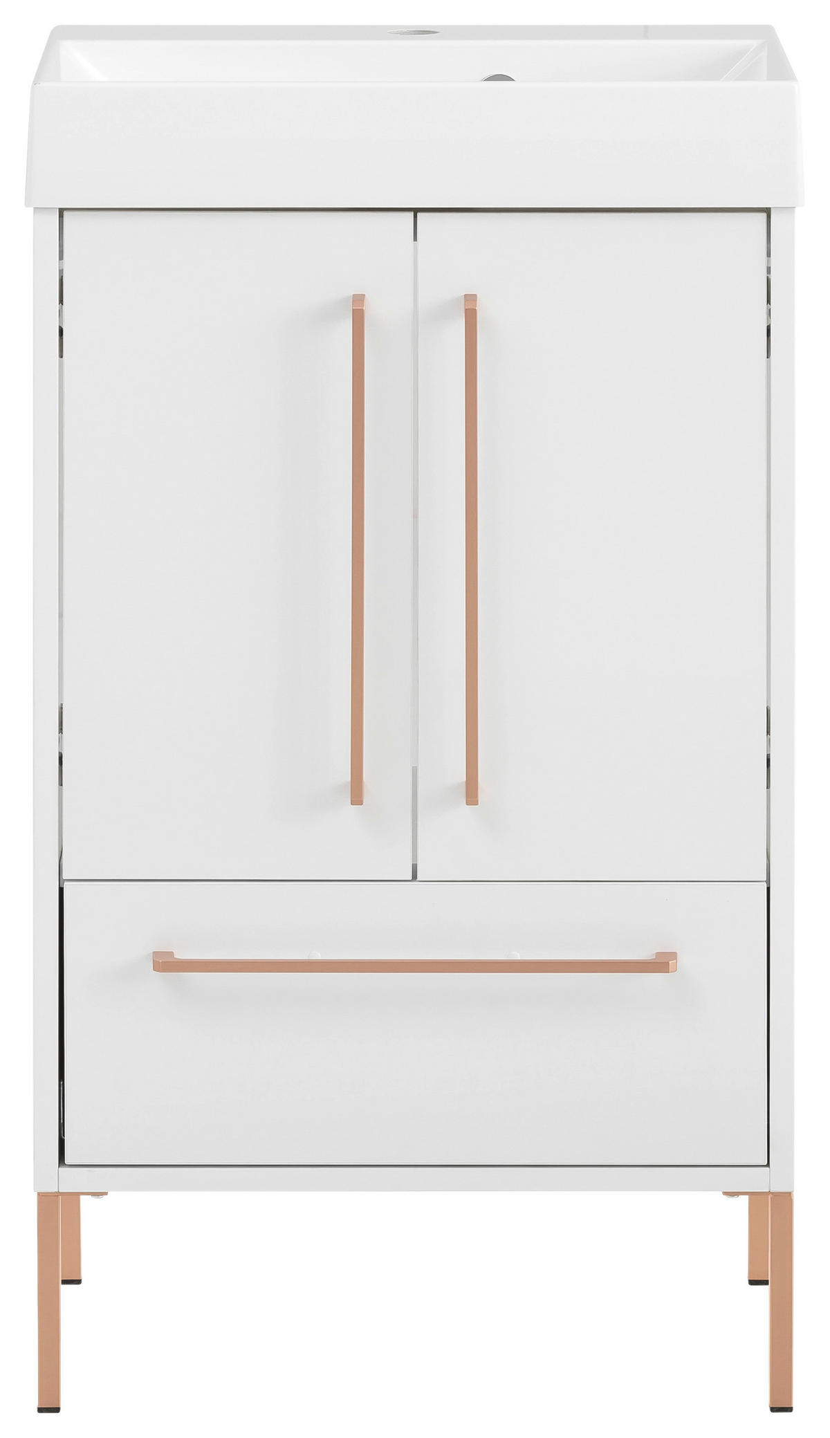 WASCHTISCHKOMBI 50 cm  - Weiß/Kupferfarben, Trend, Holzwerkstoff/Metall (50cm) - Stylife