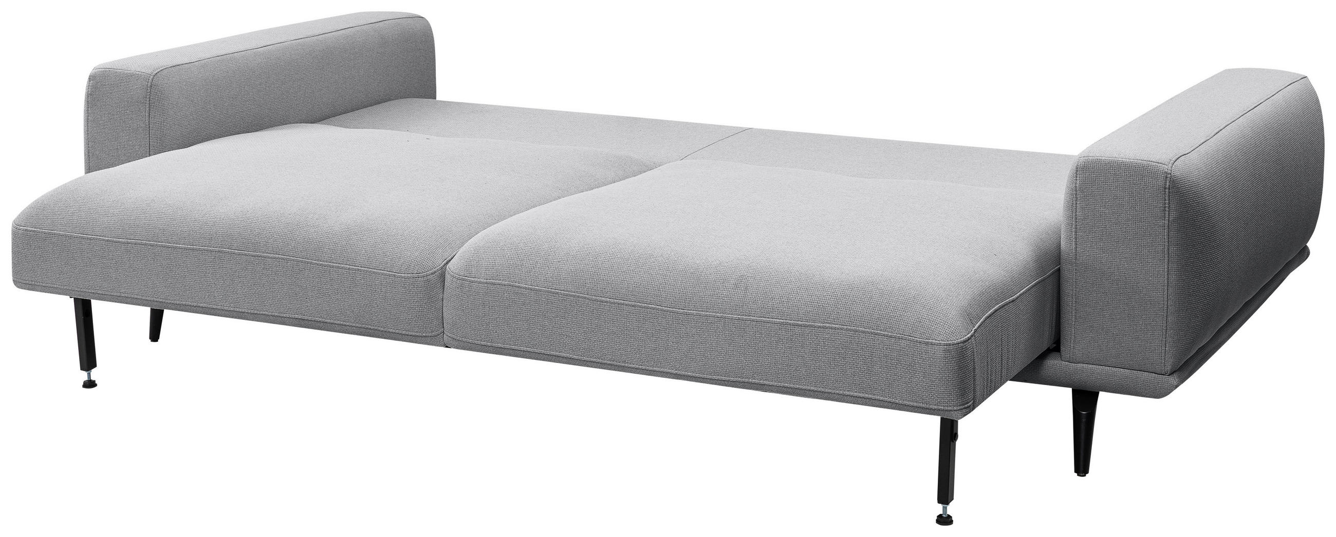 3-SITZER-SOFA Webstoff Grau  - Schwarz/Grau, MODERN, Textil/Metall (242/89/115cm) - MID.YOU