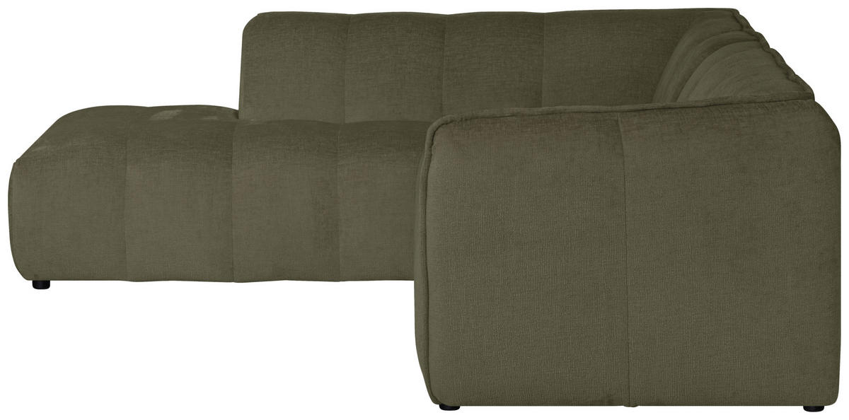 ECKSOFA LIVOLI in Chenille Grün  230/218 cm  - Schwarz/Grün, Design, Textil (230/218cm) - MID.YOU