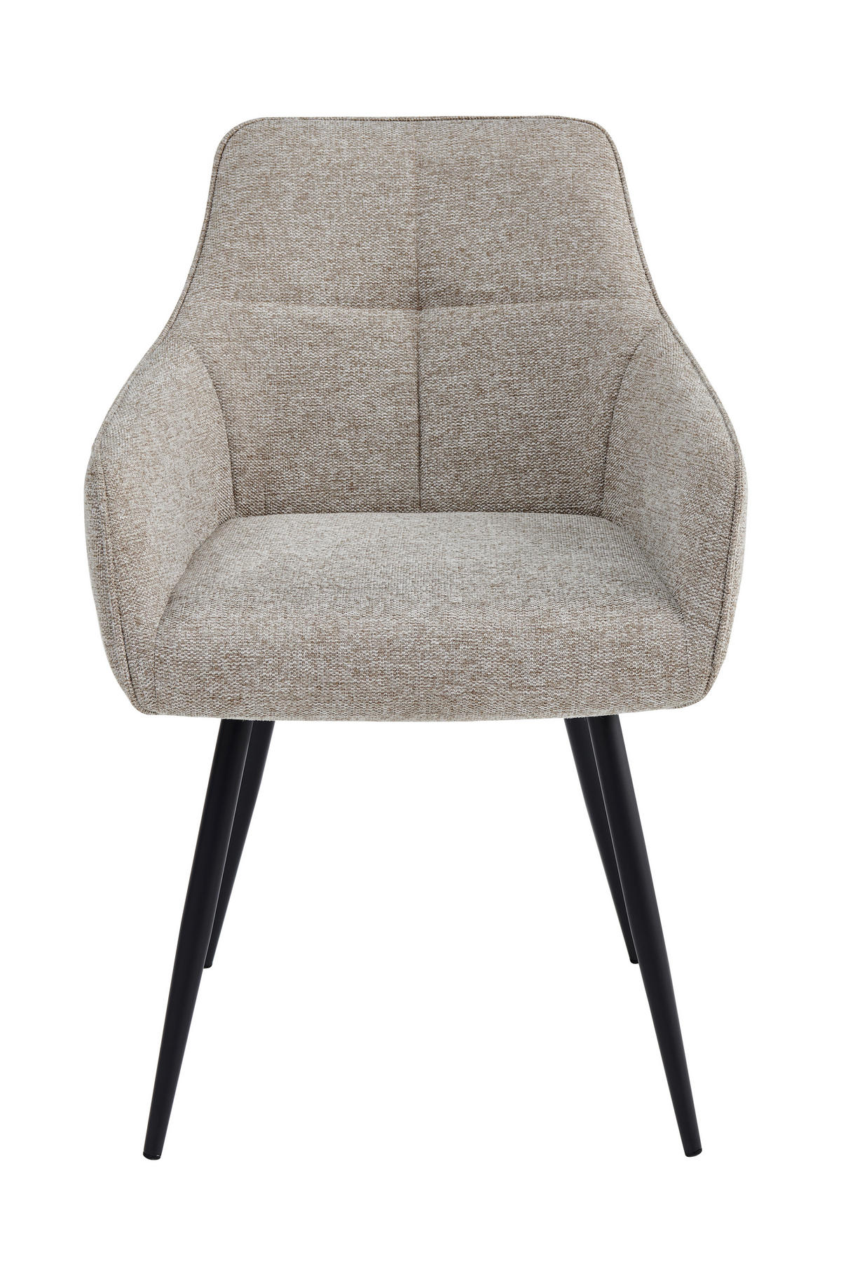 ARMLEHNSTUHL-SET 2 Stück  in Stahl Mikrofaser  - Beige/Schwarz, MODERN, Textil/Metall (53/85/62cm) - MID.YOU