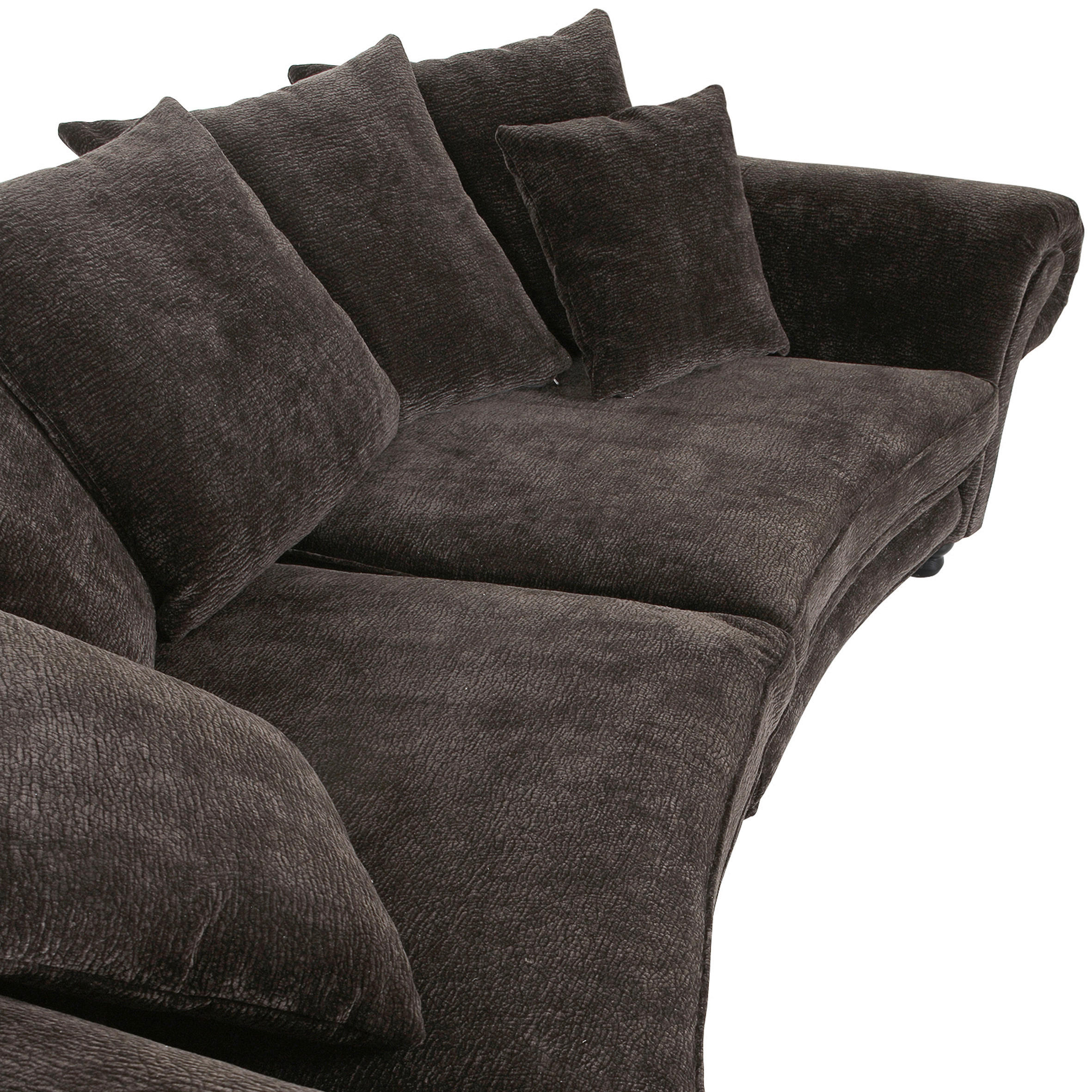 MEGASOFA Chenille Dunkelbraun  - Dunkelbraun/Schwarz, ROMANTIK / LANDHAUS, Holz/Textil (276/81/140cm) - Landscape