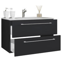 WASCHTISCHKOMBI 81 cm  - Alufarben/Schwarz, MODERN, Keramik/Holzwerkstoff (81cm) - MID.YOU