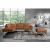 ECKSOFA SPRING Schwarz, Cognac Echtleder  - Cognac/Schwarz, Design, Leder/Metall (250/273cm) - Livetastic