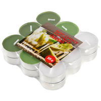 TEELICHTSET 18 Stück  - Dunkelgrün/Silberfarben, Basics, Metall (3cm) - Boxxx