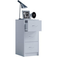 NACHTSCHRANK 35/65/35 cm  - Alufarben/Weiß, Basics, Holzwerkstoff (35/65/35cm) - MID.YOU