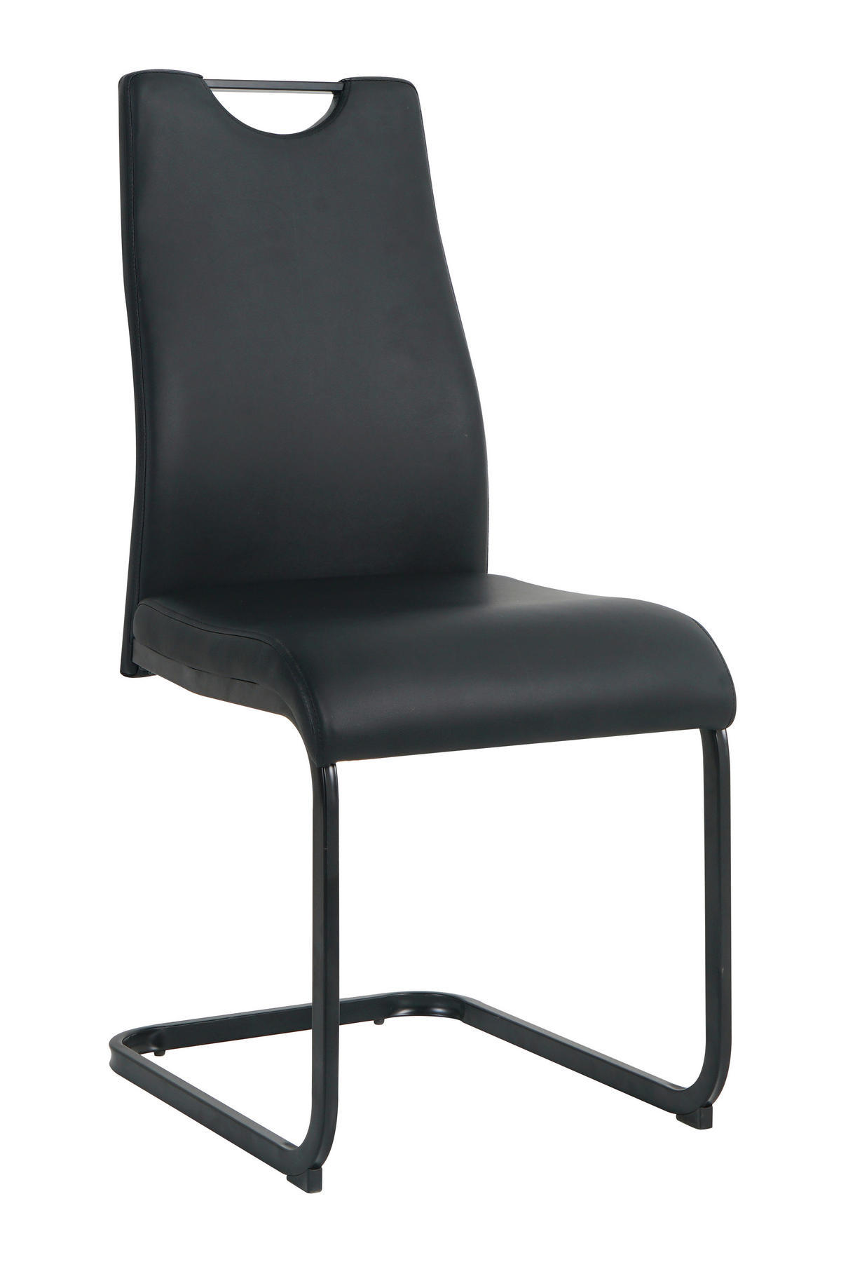 STUHL-SET 2 Stück  in Lederlook  - Schwarz, Design, Kunststoff/Textil (42/98/56cm) - Livetastic