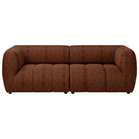SOFA in Struktur Terracotta  - Terracotta/Schwarz, Design, Holz/Textil (240/80/95cm) - MID.YOU