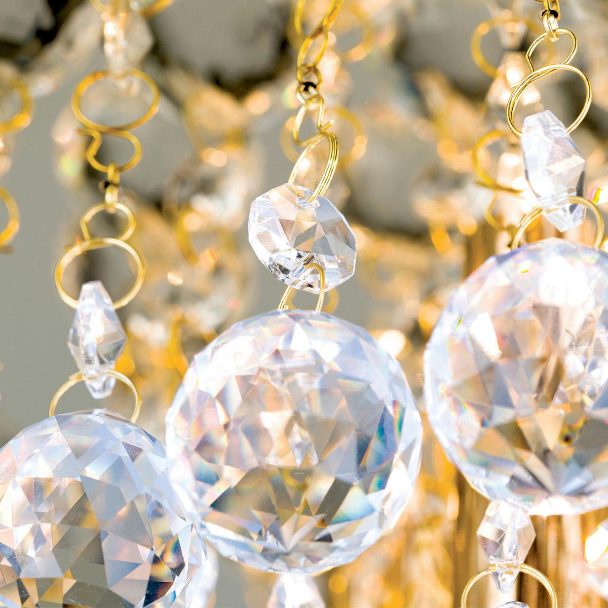 KRISTALL-DECKENLEUCHTE Gloria 38/15 cm   - Goldfarben, LIFESTYLE, Glas/Metall (38/15cm)