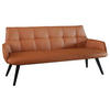 SITZBANK 160/89,5/64 cm Echtleder Cognac Buche massiv  - Cognac/Schwarz, Design, Leder/Holz (160/89,5/64cm) - Novel
