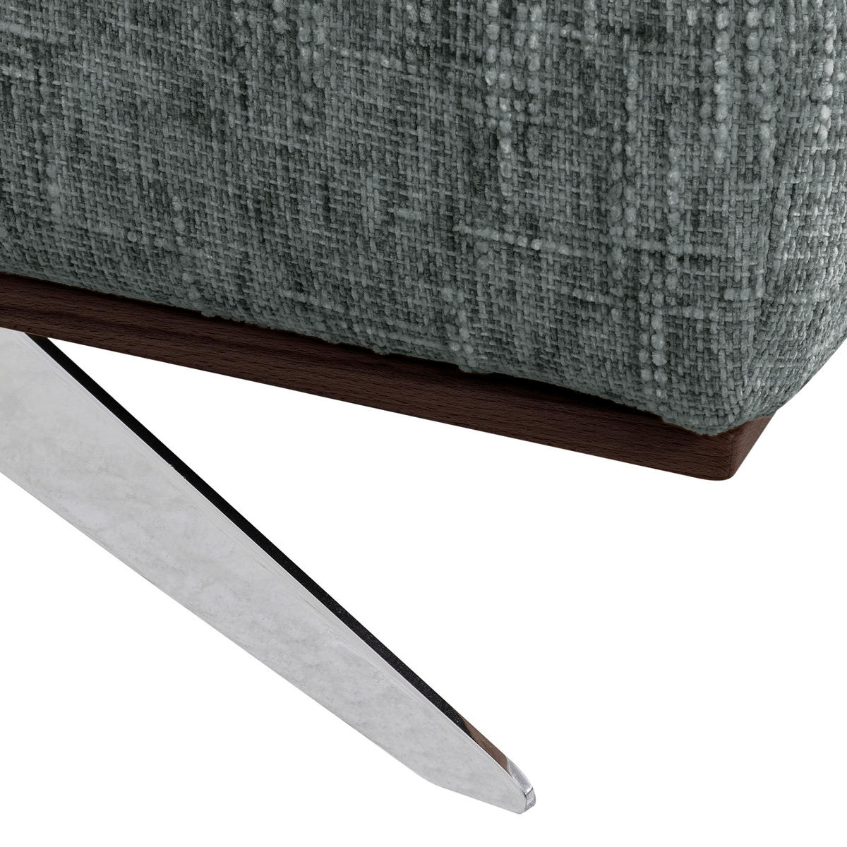 ECKSOFA PORTLAND Anthrazit Struktur Kopfteilverstellung  - Chromfarben/Dunkelbraun, Design, Holz/Textil (187/295cm) - Livetastic