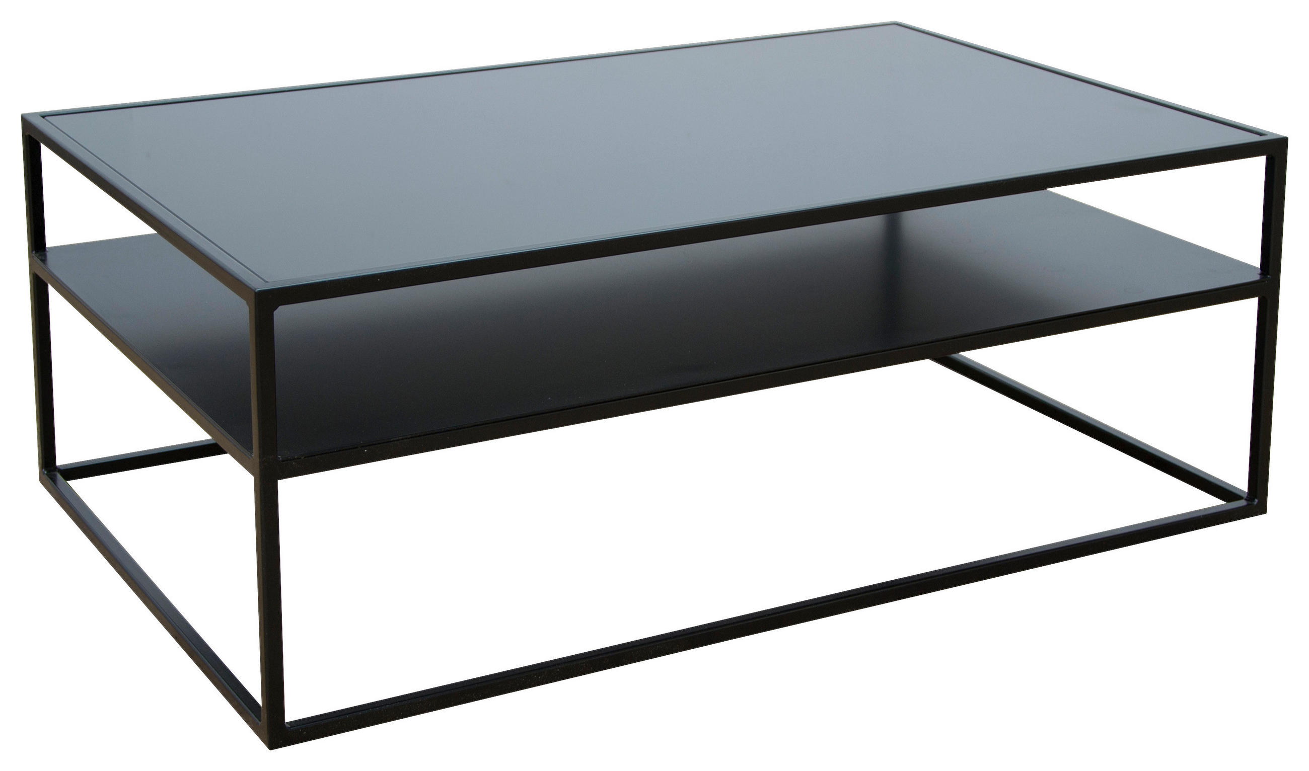 COUCHTISCH Sicherheitsglas 100/36/60 cm quadratisch Schwarz  - Schwarz, Design, Glas/Metall (100/36/60cm) - Novel