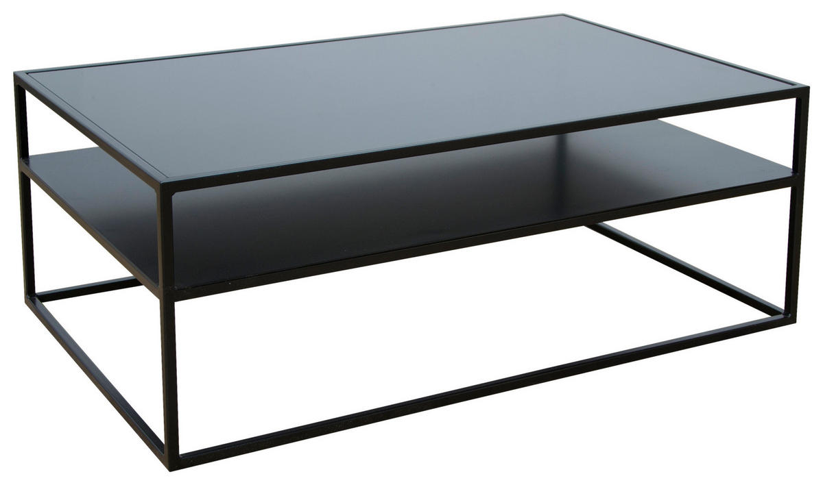 COUCHTISCH Sicherheitsglas 100/36/60 cm quadratisch Schwarz  - Schwarz, Design, Glas/Metall (100/36/60cm) - Novel